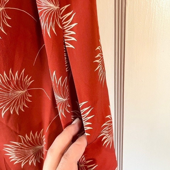 Madewell Mini Dress Silk Palmflower Off
Shoulder XS Rust Orange - Picture 5 of 8